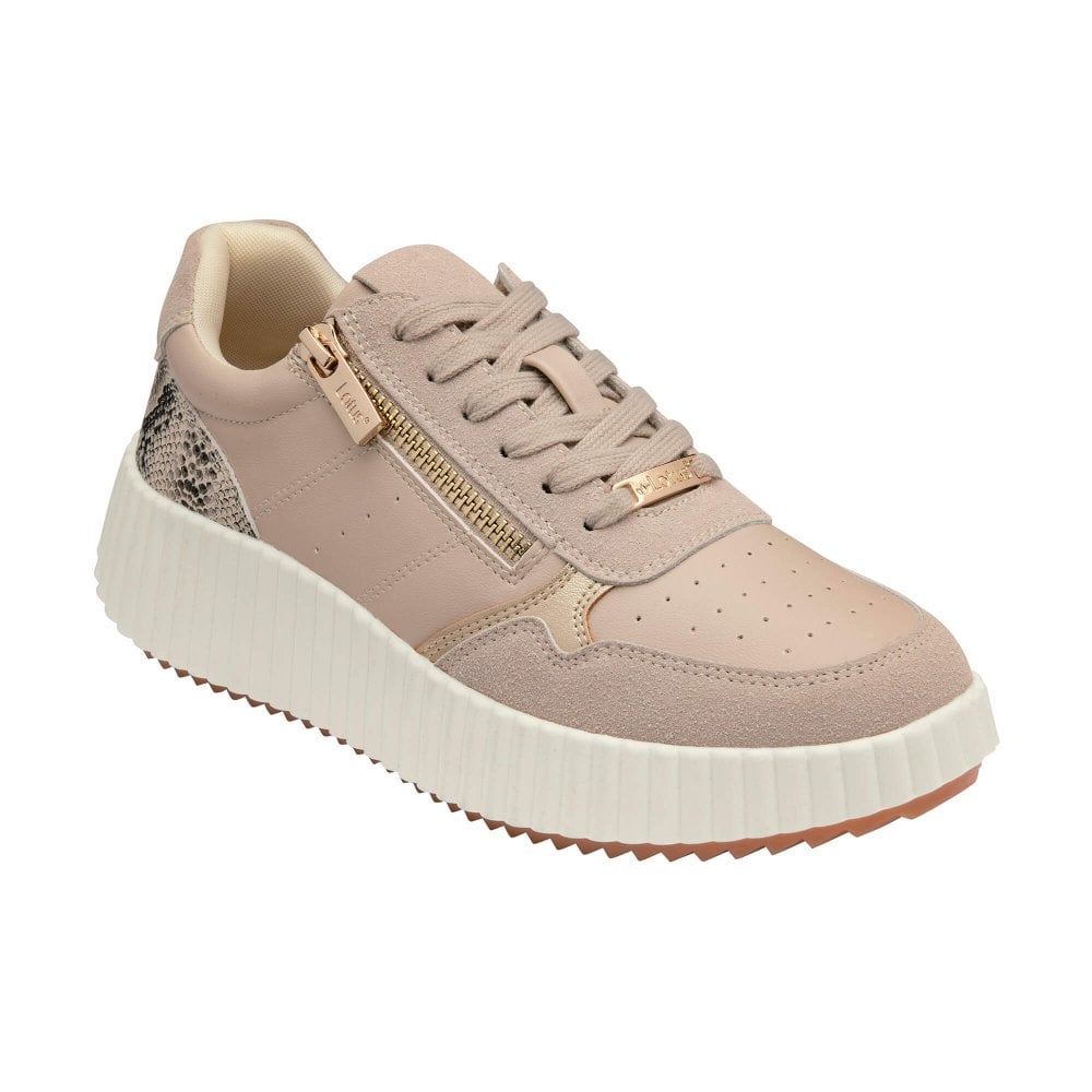 Natural Snake-Print Paige Lace-Up Trainers | Lotus
